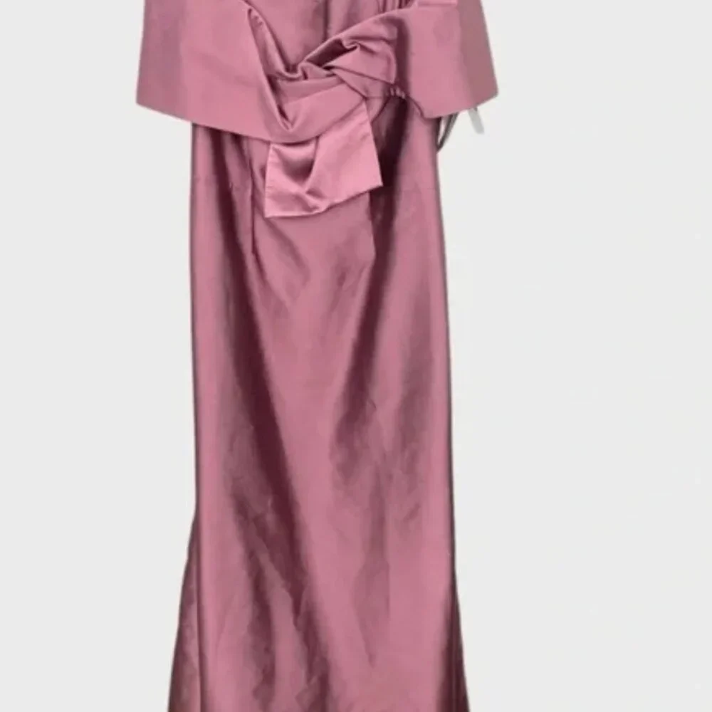 Catherine Regehr NEW NWT Rose Quartz Off The Shoulder Silk-wool Gown Size 12 - Picture 3 of 10